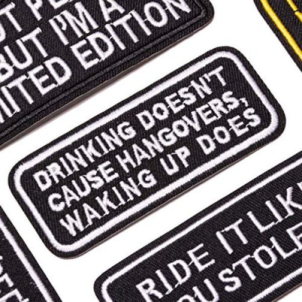 GOTONE Airsoft Morale Patch 3 GOTONE 40pcs Assorted Iron on Word Patches for Motorcycle Biker Vest, Tactical Morale Embroidery Military Patch Appliques Sew on for Backpacks Jean Jackets Bicycle Bags