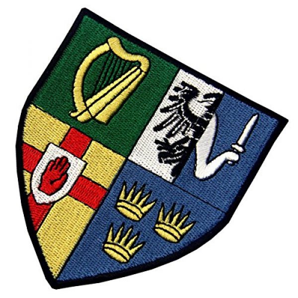 EmbTao Airsoft Morale Patch 4 Ireland Provinces Shield Emblem Irish Coat of Arms Flag Embroidered Iron On Sew On Patch