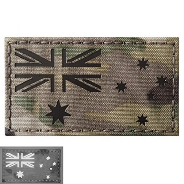 Tactical Freaky Airsoft Morale Patch 1 Australia Flag Multicam Infrared IR 3.5x2 IFF Tactical Morale Fastener Patch