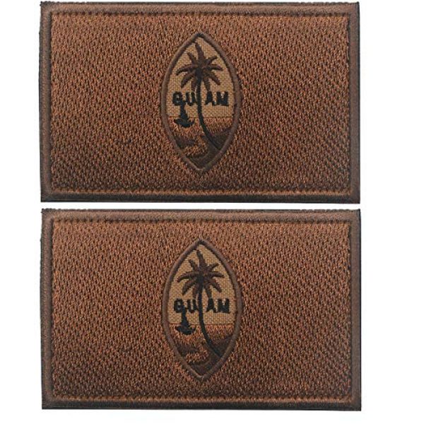 ODSP Airsoft Morale Patch 7 Guam Guamanian Territory of The United States National Flag Embroidered Hook & Loop Patch Tactical Military Morale Emblem Patches Applique Badge 2PCS