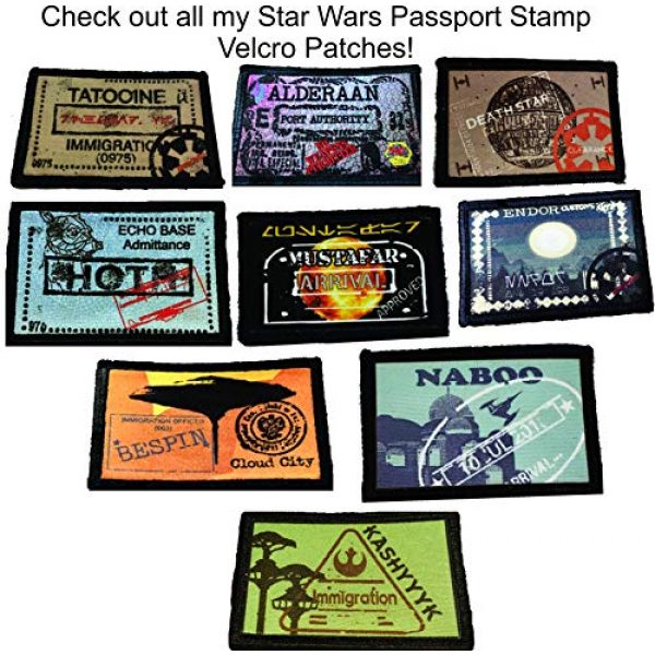 RedheadedTshirts Airsoft Morale Patch 3 Star Wars Tatooine Passport Stamp Morale Patch. 2x3" Hook and Loop Patch. Made in The USA