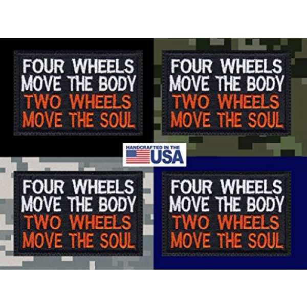 Tactical Patch Works Airsoft Morale Patch 3 4 Wheels Move The Body 2 Wheels Move The Soul Biker Motorcycle Patch