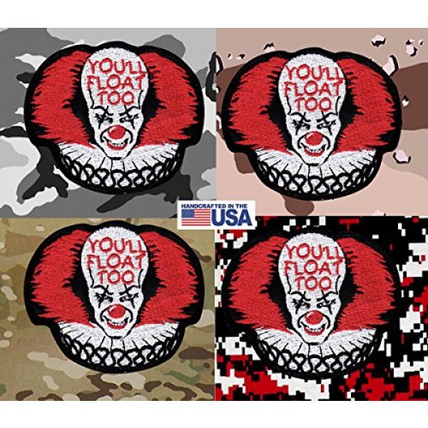 Tactical Patch Works Airsoft Morale Patch 4 IT Pennywise Inspired Art You'll Float Too Patch