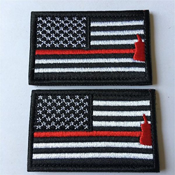 Hng Kiang Hu Airsoft Morale Patch 2 Bundle 2 Pieces American Flag Patch Thin Red Line US Firefighter Emergency Rescue