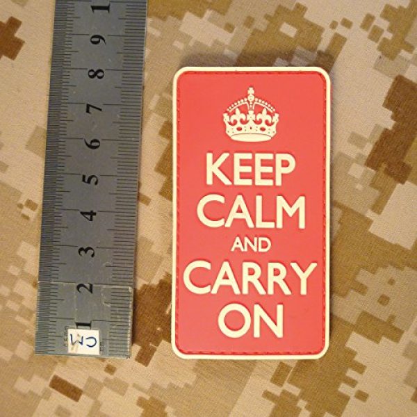 LEGEEON Airsoft Morale Patch 7 LEGEEON Keep Calm Carry On WW2 WWII Morale PVC 3D Hook&Loop Patch