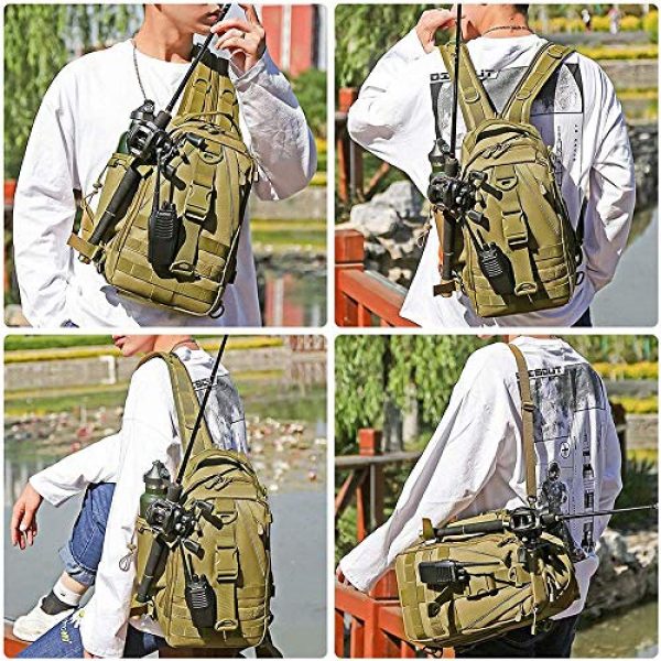 ACOMOO Tactical Backpack 2 ACOMOO Tactical Backpack Multi-Functional Molle Sling Backpacks One Strap Shoulder Bag Camo Black