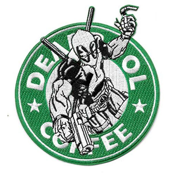 USMilitaryPatch Airsoft Morale Patch 1 Deadpool Coffee Hook & Loop Morale Novelty Funny Patch