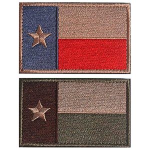 WZT Airsoft Morale Patch 1 WZT 2 Pcs Texas State Flag Patch -Tactical Morale