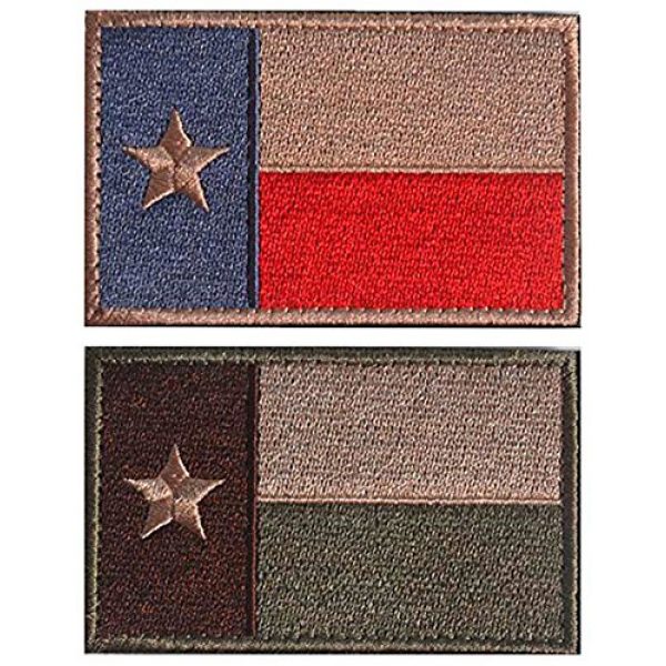 WZT Airsoft Morale Patch 1 WZT 2 Pcs Texas State Flag Patch -Tactical Morale