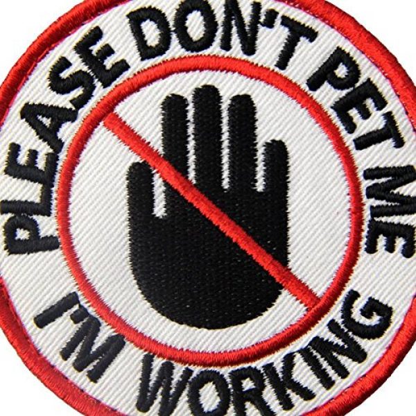 EmbTao Airsoft Morale Patch 2 Service Dog Please Don't Pet Me I'm Working Vests/Harnesses Emblem Embroidered Fastener Hook & Loop Patch