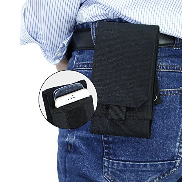 Huijukon Tactical Pouch 7 Huijukon MOLLE Tactical Smartphone Pouch Military 1000D Nylon Hook Loop Belt Phone Holster Cover Case for iPhone 11 Pro Galaxy S10