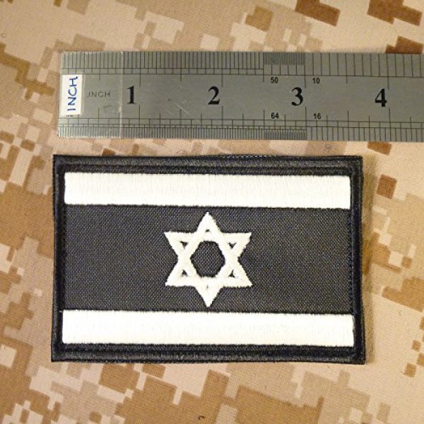 LEGEEON Airsoft Morale Patch 4 LEGEEON Glow Dark Israel Flag IDF Morale Star David Army Embroidered Touch Fastener Patch