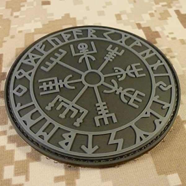 LEGEEON Airsoft Morale Patch 3 LEGEEON ACU Subdued Vegvisir Viking Compass Norse Rune Morale Tactical PVC Rubber Fastener Patch