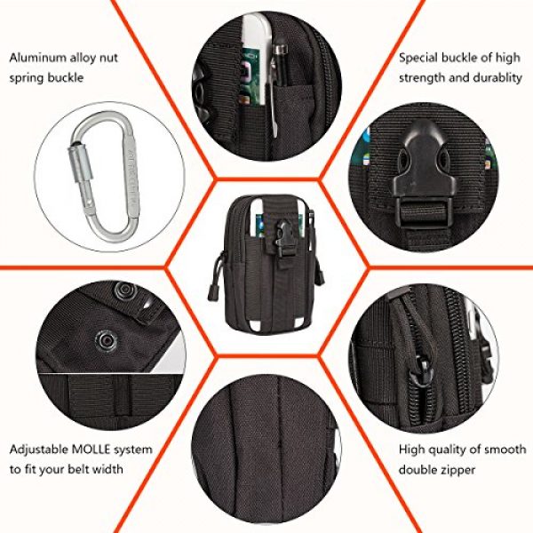 IronSeals Tactical Pouch 5 IronSeals Tactical Molle Pouch Compact EDC Utility Gadget Waist Bag Pack with Cell Phone Holster for 4"-5.7" Phone