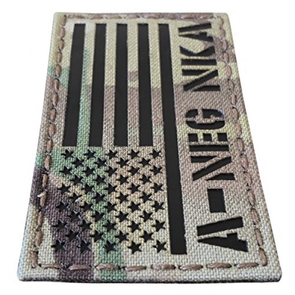 Tactical Freaky Airsoft Morale Patch 4 IR Multicam USA Flag ANEG A- Blood Type NKA NKDA Infrared Tactical Morale Fastener Patch