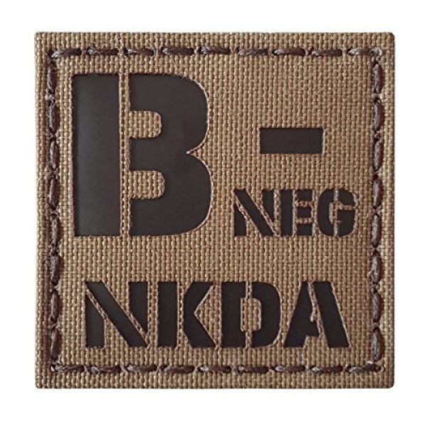 Tactical Freaky Airsoft Morale Patch 4 Coyote Brown Tan Infrared IR BNEG NKDA B- Blood Type 2x2 Tactical Morale Touch Fastener Patch