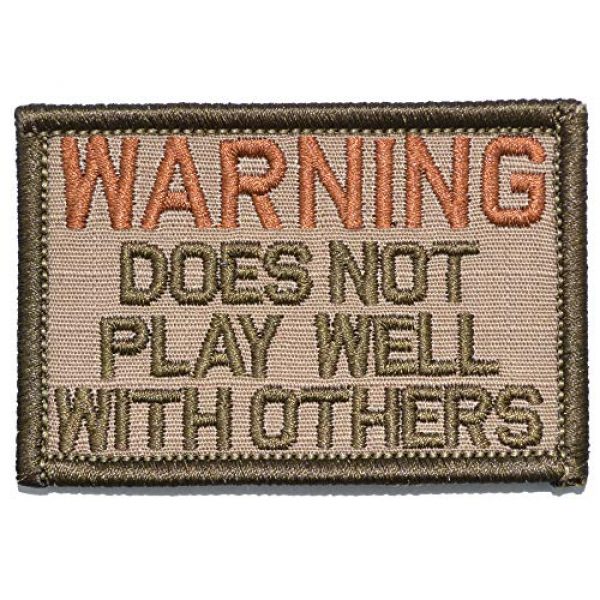 Tactical Gear Junkie Airsoft Morale Patch 1 Warning: Does Not Play Well with Others - 2x3 Patch - Coyote Brown
