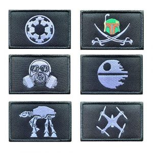 Antrix Airsoft Morale Patch 1 Antrix 6 Pieces Movie Film Galactic Empire UFO Embroidered Tactical Funny Emblem Badge Tags Patches for Kids Boys