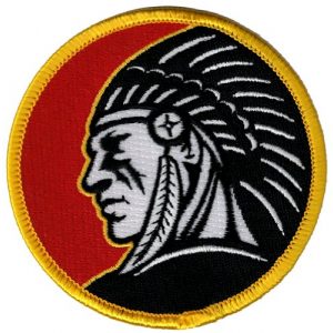Cypress Collectibles Embroidered Patches Airsoft Morale Patch 1 Indian Headdress Round Iron-On Patch Embroidered Red Motorcycle Biker Emblem