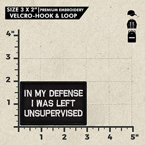 Ebateck Airsoft Morale Patch 2 Ebateck in My Defense I was Left Unsupervised Patch Small & American Us Flag, 4 Pack, Embroidered Morale Tactical Patches Funny for Hat Backpack Jackets Hook & Loop Emblem, Black Color