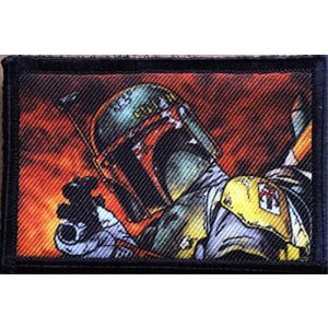 RedheadedTshirts Airsoft Morale Patch 1 Star Wars Boba Fett Morale Patch. Perfect for your Tactical Military Army Gear, Backpack, Operator Baseball Cap, Plate Carrier or Vest. 2x3" Hook and Loop Patch. Made in the USA