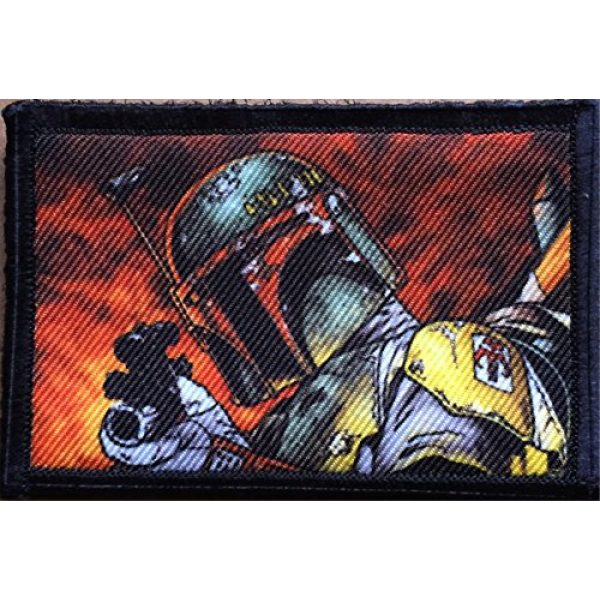 RedheadedTshirts Airsoft Morale Patch 1 Star Wars Boba Fett Morale Patch. Perfect for your Tactical Military Army Gear, Backpack, Operator Baseball Cap, Plate Carrier or Vest. 2x3" Hook and Loop Patch. Made in the USA