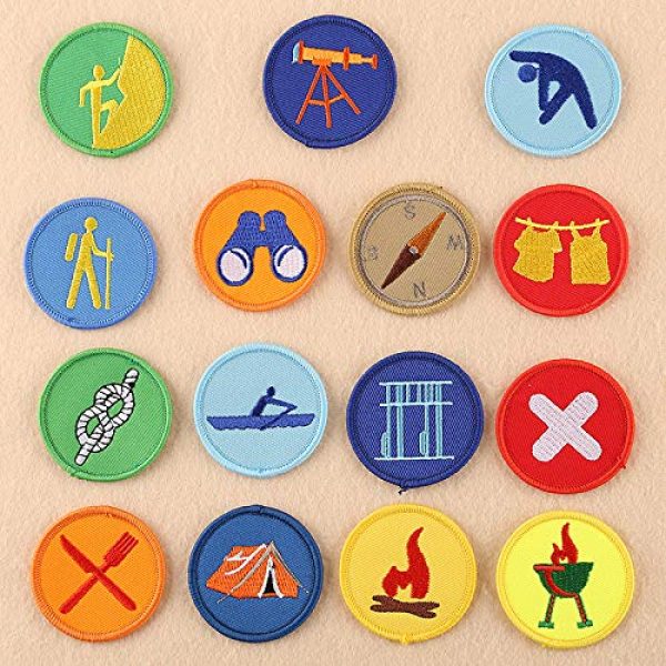 Fabric Patches Airsoft Morale Patch 1 15 pcs of Wholesale Iron on Fabric Patch for Clothing Hat/Embroidered Sew on Applique Cute Patch Fabric Badge Garment DIY Apparel Accessories - Round boy Scout Patch (WFB-45) (One of Each)