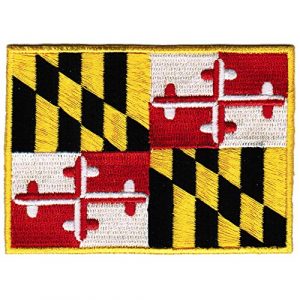 Cypress Collectibles Embroidered Patches Airsoft Morale Patch 1 Maryland State Flag Embroidered Patch Iron-On MD Emblem