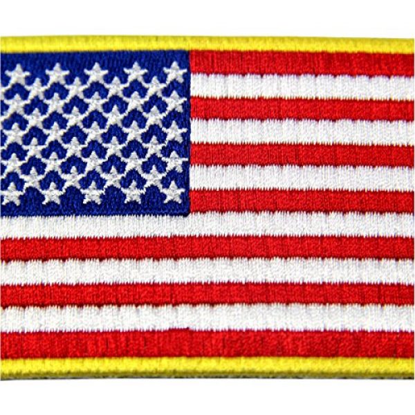 EmbTao Airsoft Morale Patch 2 EmbTao American Flag Embroidered Patch Gold Border USA United States of America Military Uniform Iron On Sew On Emblem