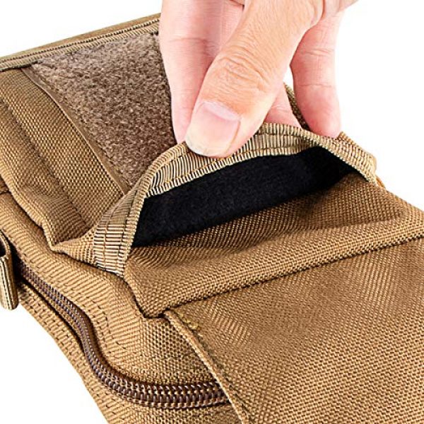 IronSeals Tactical Pouch 2 IronSeals Tactical Molle Pouch Multi-Purpose Compact Utility EDC Pouch Waist Belt Phone Holster with Flag Patch and D-Ring Gear Clip Size L