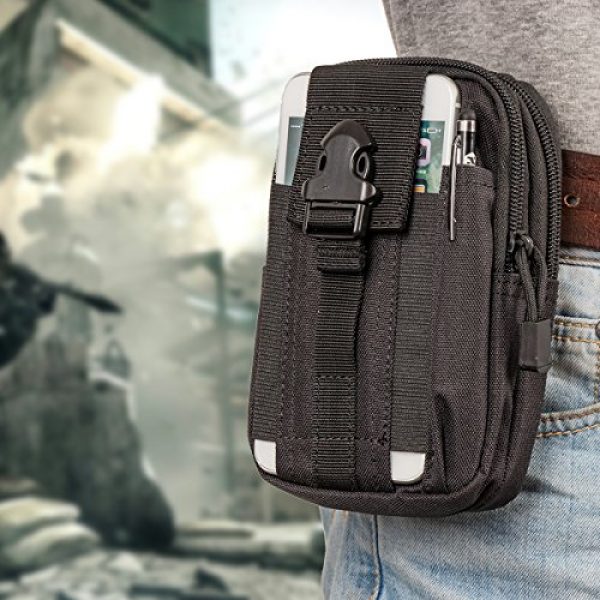 IronSeals Tactical Pouch 4 IronSeals Tactical Molle Pouch Compact EDC Utility Gadget Waist Bag Pack with Cell Phone Holster for 4"-5.7" Phone