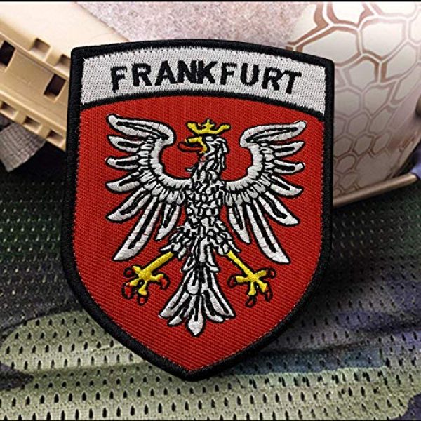 MORTHOME M Airsoft Morale Patch 5 MORTHOME M Frankfurt Embroidery Patch Military Tactical Morale Patch Badges Emblem Applique Hook Patches for Clothes Backpack Accessories