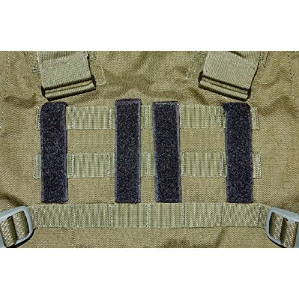 MOLLE PANEL ACCESSORIES Tactical Pouch 3 Del Molle Strips for Attaching Tactical ID Patches - for 4-inch high Patches - 4-Count - Black