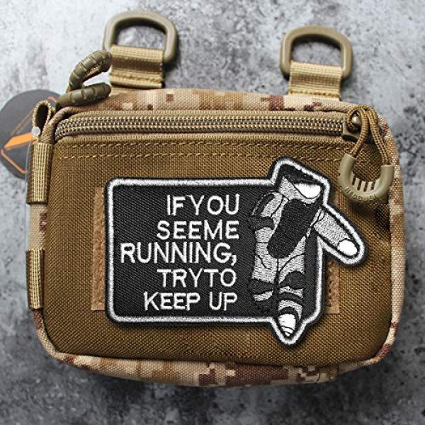 Morton Home Airsoft Morale Patch 2 Morton Home If You See Me Running Try to Keep Up Army Morale USA Badge Hook Loop Patches