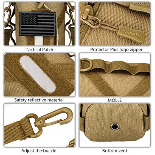 Protector Plus Tactical Pouch 7 Protector Plus Tactical Water Bottle Pouch Military MOLLE Attachment Kettle Holder Bag H2O Drinks Carrier Case (Patch Included)