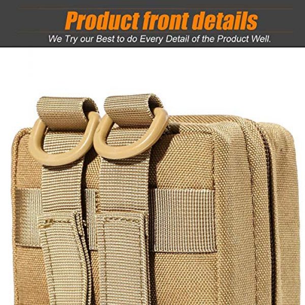 DODO DEER Tactical Pouch 7 DODO DEER 2 Pack Molle Pouch, Tactical Back Pouches, Tactical Compact Waist Bags EDC Utility Pouch Bags with 4 Hooks for Outdoor Hunting Camping Training