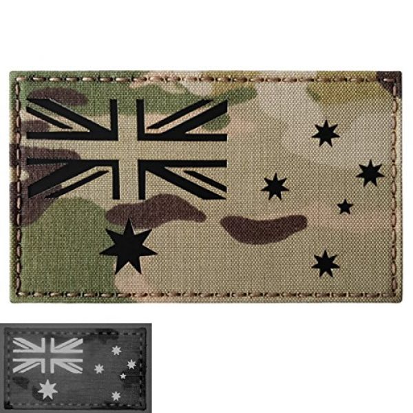 Tactical Freaky Airsoft Morale Patch 4 Big 3x5 Multicam Infrared IR Australia Flag IFF Tactical Morale Hook-and-Loop Patch