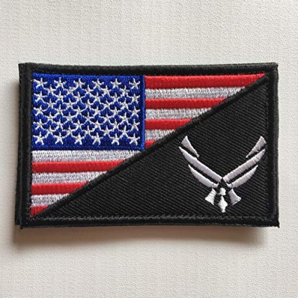 Hng Kiang Hu Airsoft Morale Patch 2 USAF Flag USA Air Force Logo Embroidered Military Tactical Hook & Loop Decorative Patch