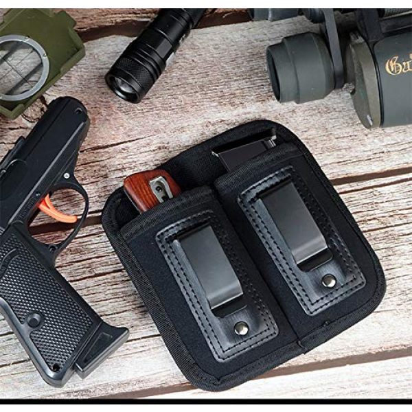 ACEXIER Tactical Pouch 6 ACEXIER Universal Double Magazine Pouch for 9mm .40 .45 .380 .357, IWB Mag Holster Concealed Cary for Double Stack, Mag Holder for Glock 19 43 17 1911 S&W M&P, IWB Clip Magazine Pouch IWB Pistol Ammo