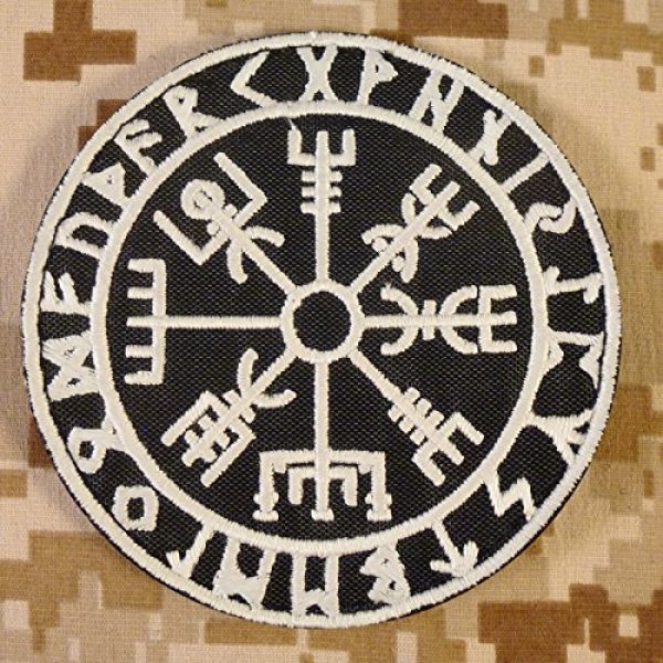 LEGEEON Airsoft Morale Patch 4 LEGEEON Glow Dark Vegvisir Viking Compass Norse Rune Morale Tactical Touch Fastener Patch