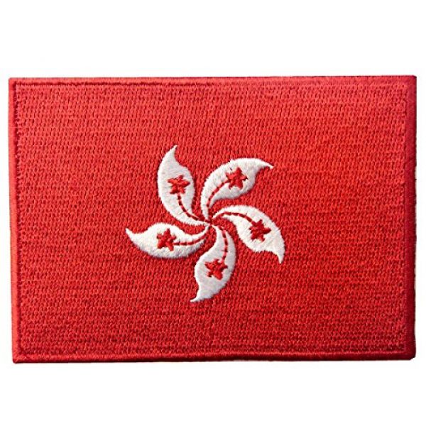 EmbTao Airsoft Morale Patch 1 Hong Kong Flag Embroidered Emblem Pearl of The Orient Iron On Sew On National Patch