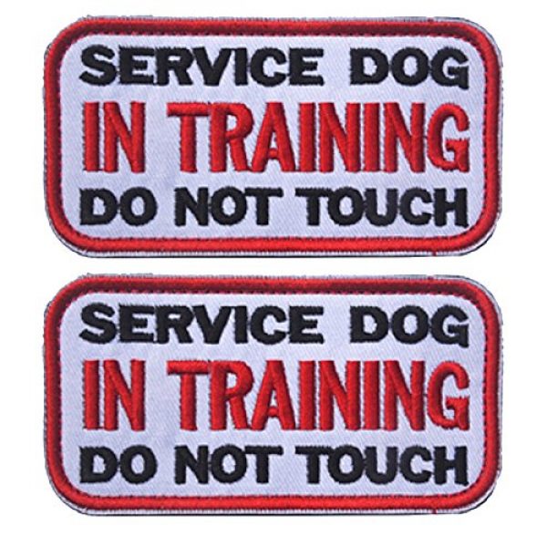 ODSP Airsoft Morale Patch 1 3.94 x 1.96 Inch Service Dog in Training Do Not Touch Dog Patches Tactical Military Morale Badge Emblem Embroidered Fastener Hook & Loop Patches Appliques for Harnesses Vests