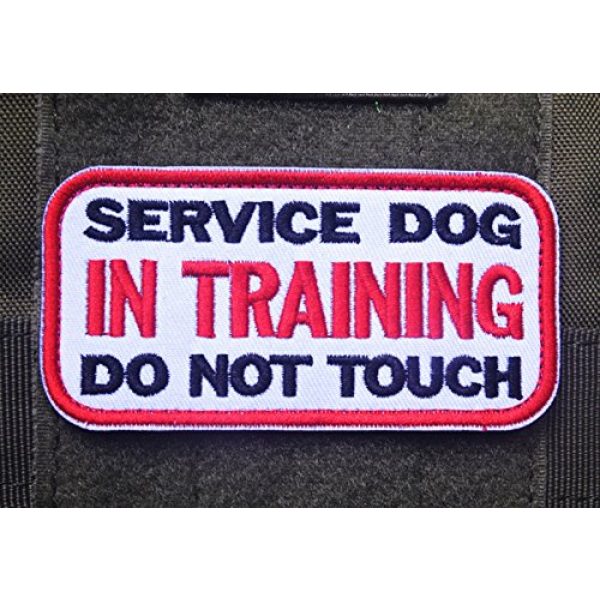 ODSP Airsoft Morale Patch 4 3.94 x 1.96 Inch Service Dog in Training Do Not Touch Dog Patches Tactical Military Morale Badge Emblem Embroidered Fastener Hook & Loop Patches Appliques for Harnesses Vests