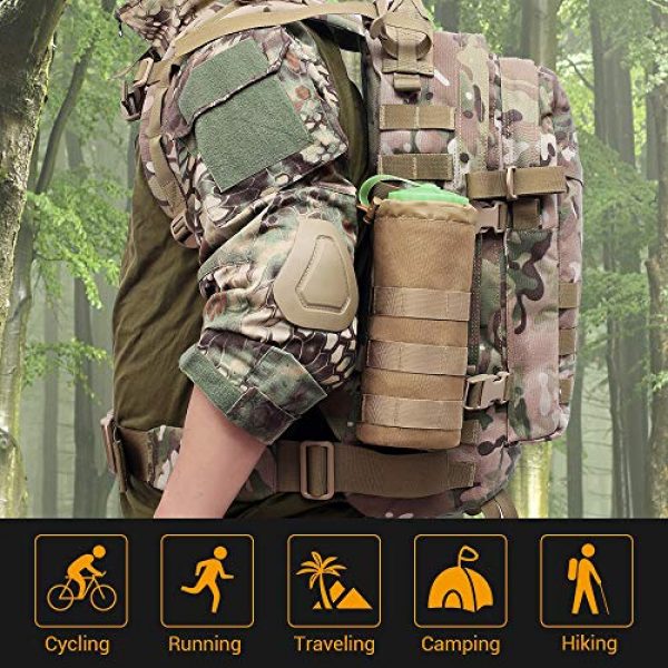 Novemkada Tactical Pouch 7 Novemkada Water Bottles Pouches - 1000D Tactical Molle Drawstring 32OZ Hydration Carrier Bag