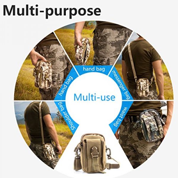 ofone Tactical Pouch 4 Tactical Molle Pouch Outdoor Sports Belt Waist Pack Bag Military Waist iPhone Gadget Money Pocket EDC Security Carry Case for Camping Hiking Mountaineering