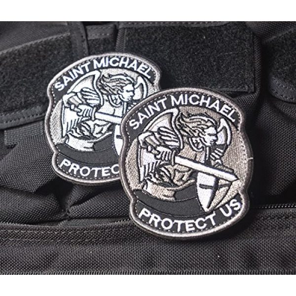 Zhikang68 Airsoft Morale Patch 3 Saint Michael Modern Morale Patch Tactical Military Army Embroidered Sew on Tags Operator Patches with Hook and Loop Fasteners Backing-Multitan