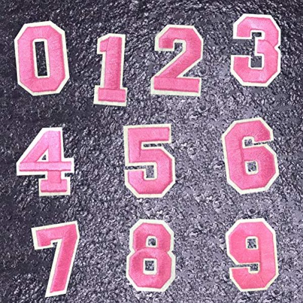 Jacknb Airsoft Morale Patch 1 Iron On Numbers Patches Sew On Applique Patches Pink 0-9 Number Patches Ironed Embroidered Decorative Repair Patches for Clothes Backpack Clothing Shoe Shirt Hat