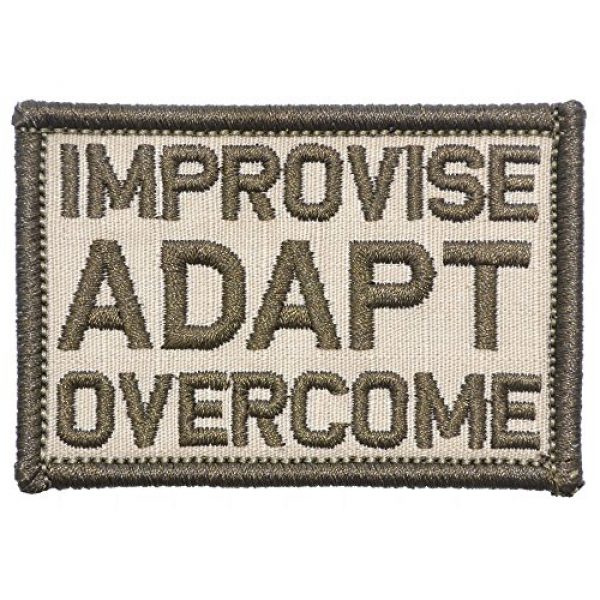 Tactical Gear Junkie Airsoft Morale Patch 1 Improvise Adapt Overcome - 2x3 Patch - Desert Sand