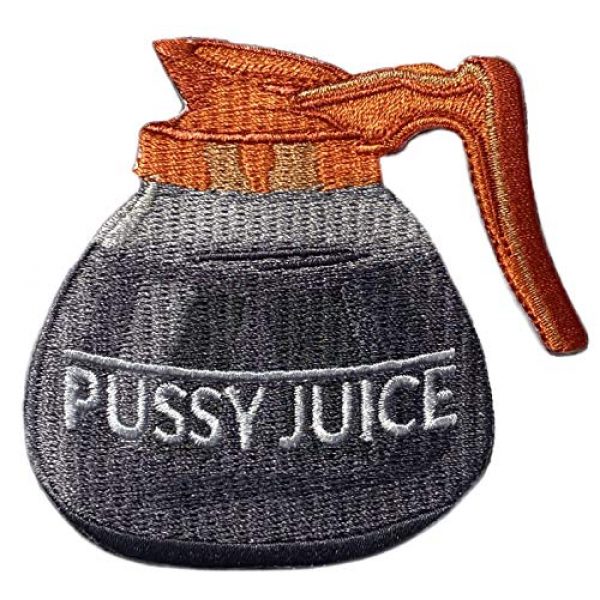 F-Bomb F Morale Gear Airsoft Morale Patch 1 Pussy Juice - Decaf Coffee - Embroidered Morale Patch with Hook and Loop Backing