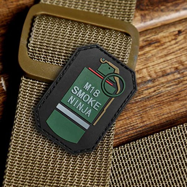 Morton Home Airsoft Morale Patch 3 Morton Home M18 Smoke Ninja 3D PVC Tactical Morale Badge Rubber Patch (Red)